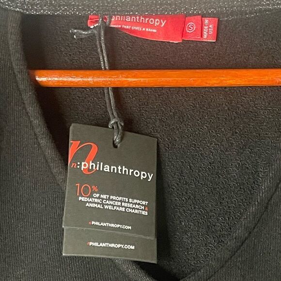 NWTs Revolve n:PHILANTHROPY Pria Black Cut Out Front Sweatshirt - Picture 11 of 14